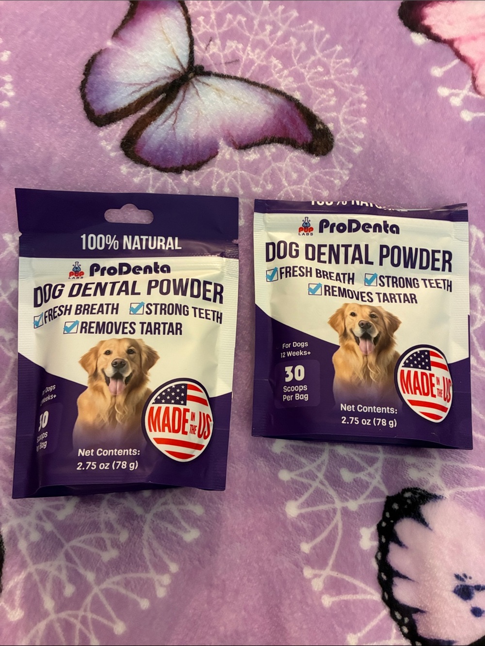 Dog Dental Powder - Purple - Fresh Breath & Tartar Control